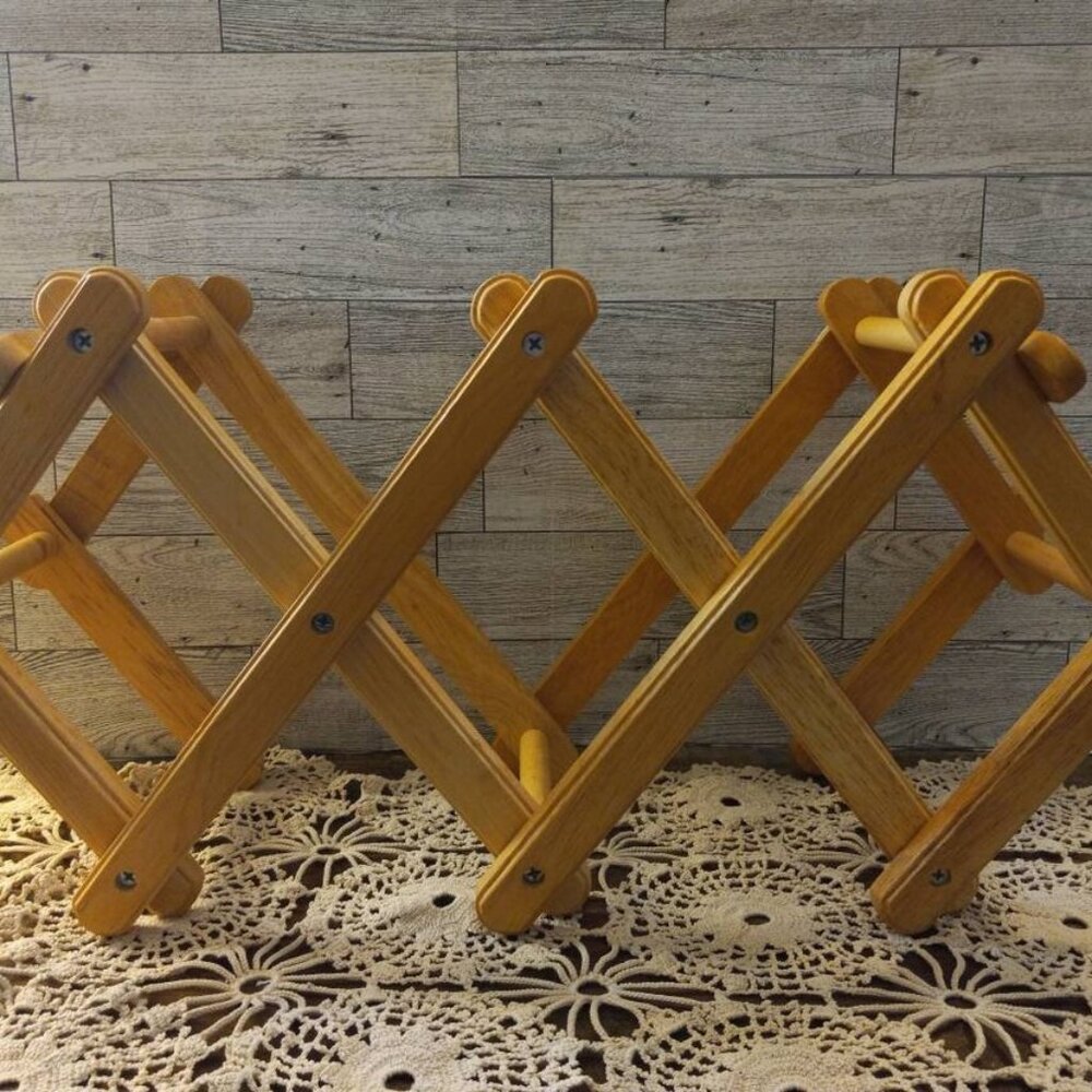 Vtg Wood Wine Rack